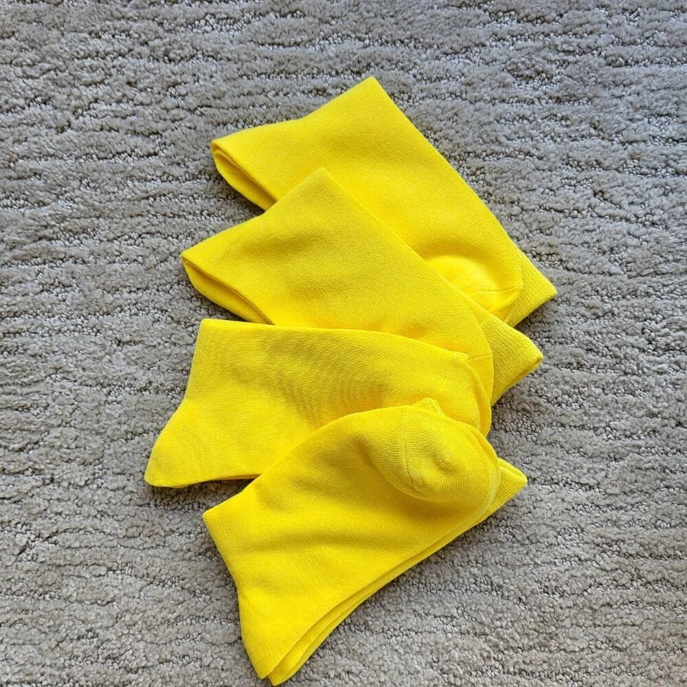 Women’s Rayon Viscose Bamboo Casual Socks – 4 Pairs – Yellow – Size 8–11 – NWOT